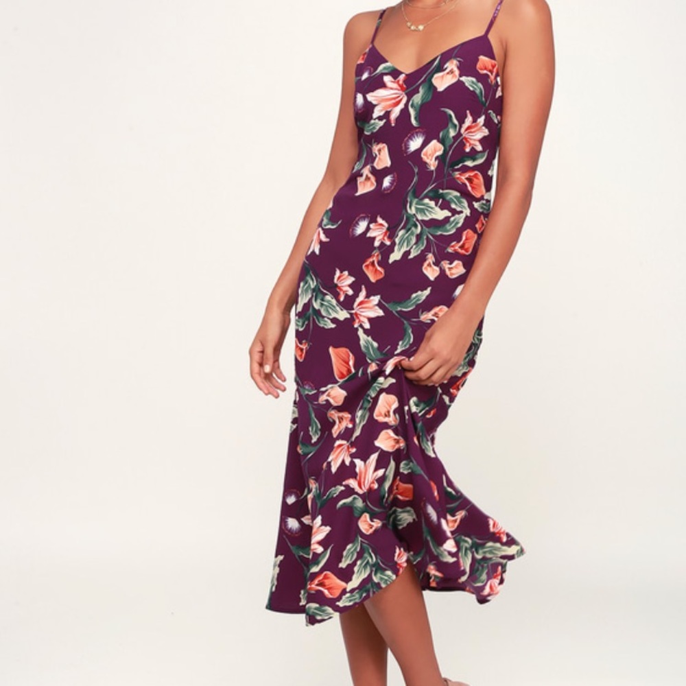 Floral Print Midi Dress - Lulu’s